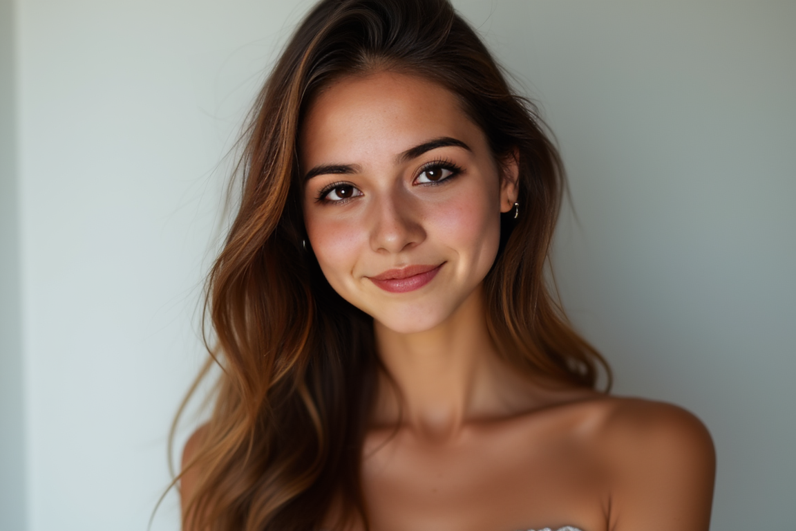 Mujer joven de piel clara y limpia